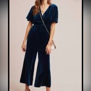 Greylin Dark Teal Velvet Jumpsuit